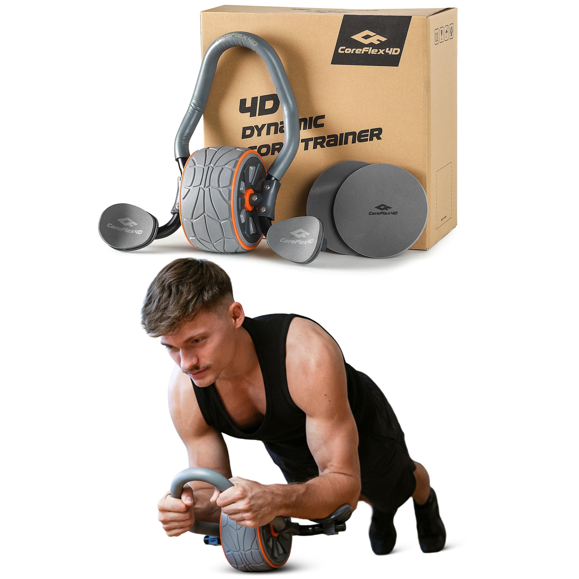 Ab Roller Wheel With Elbow Support - CoreFlex4D Ruota per Addominali con Supporto